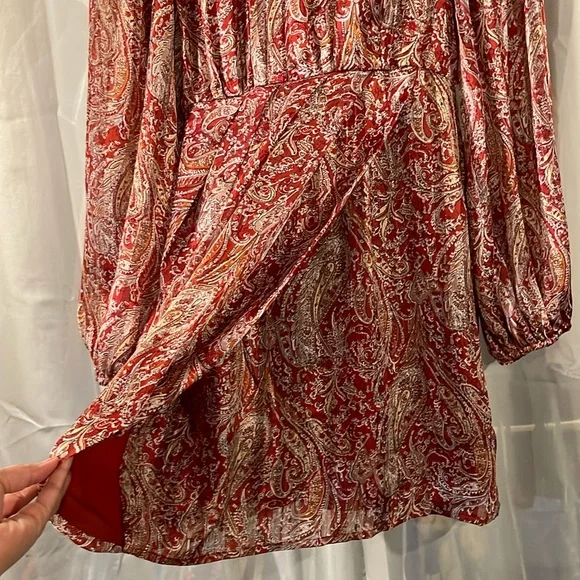 Lulus Paisley Long Sleeves Mini Cocktail Dress - Picture 7 of 13